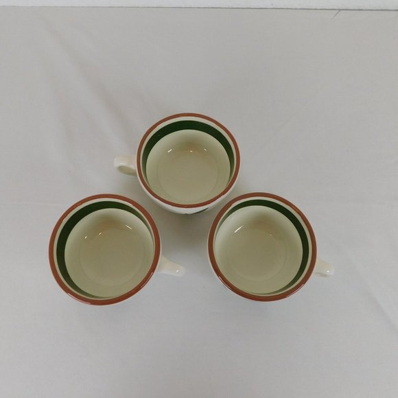 Lot of 3 Stangl Pottery Pink Thistle Hand Painted Flat Coffee Cup Vintage White - Picture 8 of 11